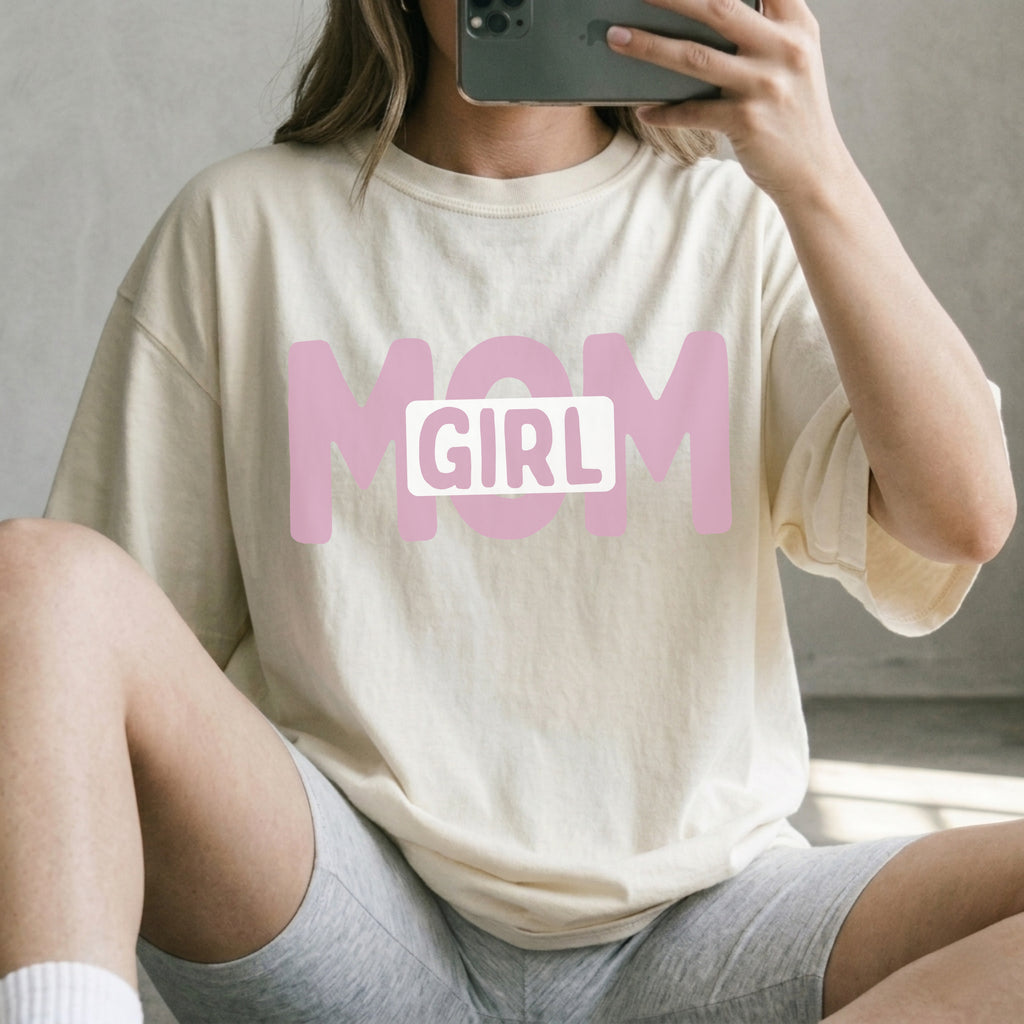 girl mom badge t-shirt