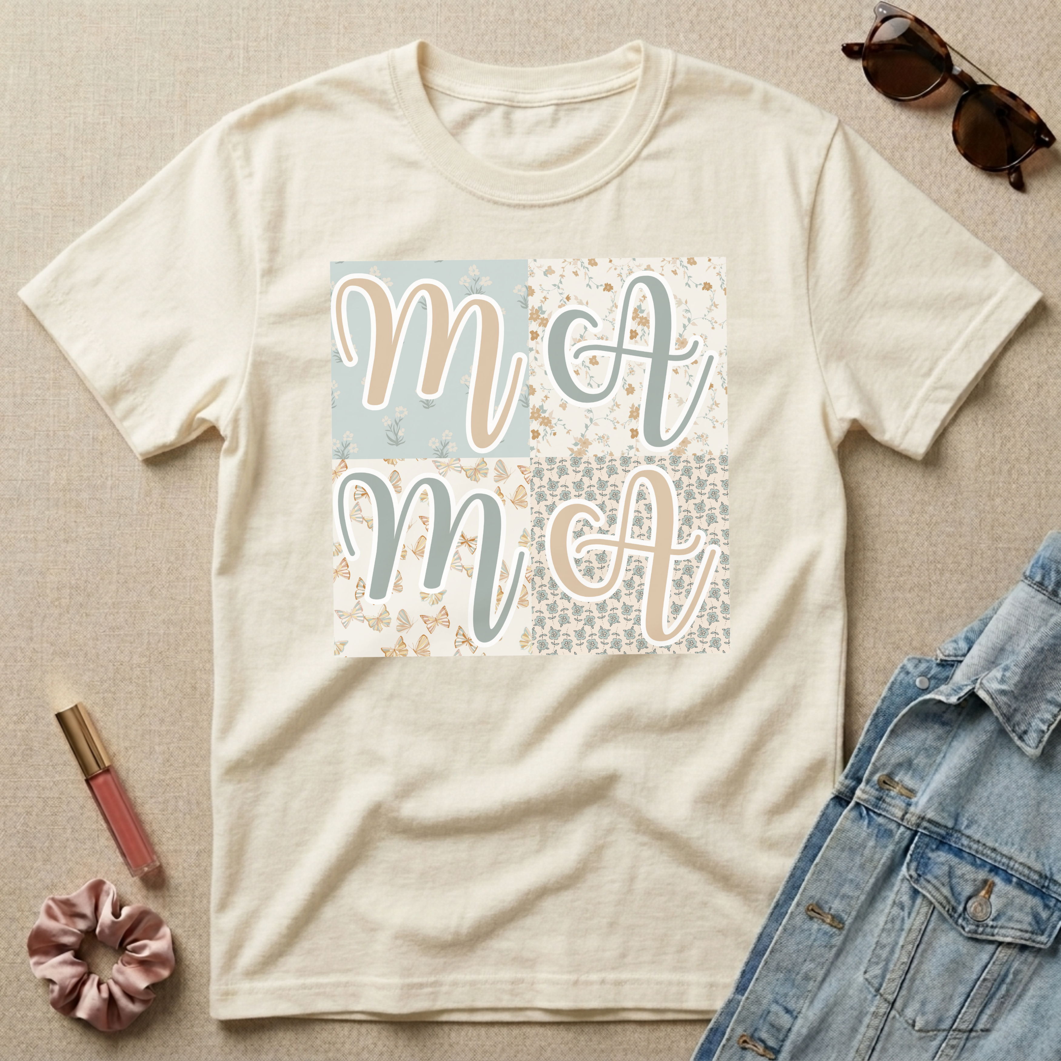 mama patchwork t-shirt