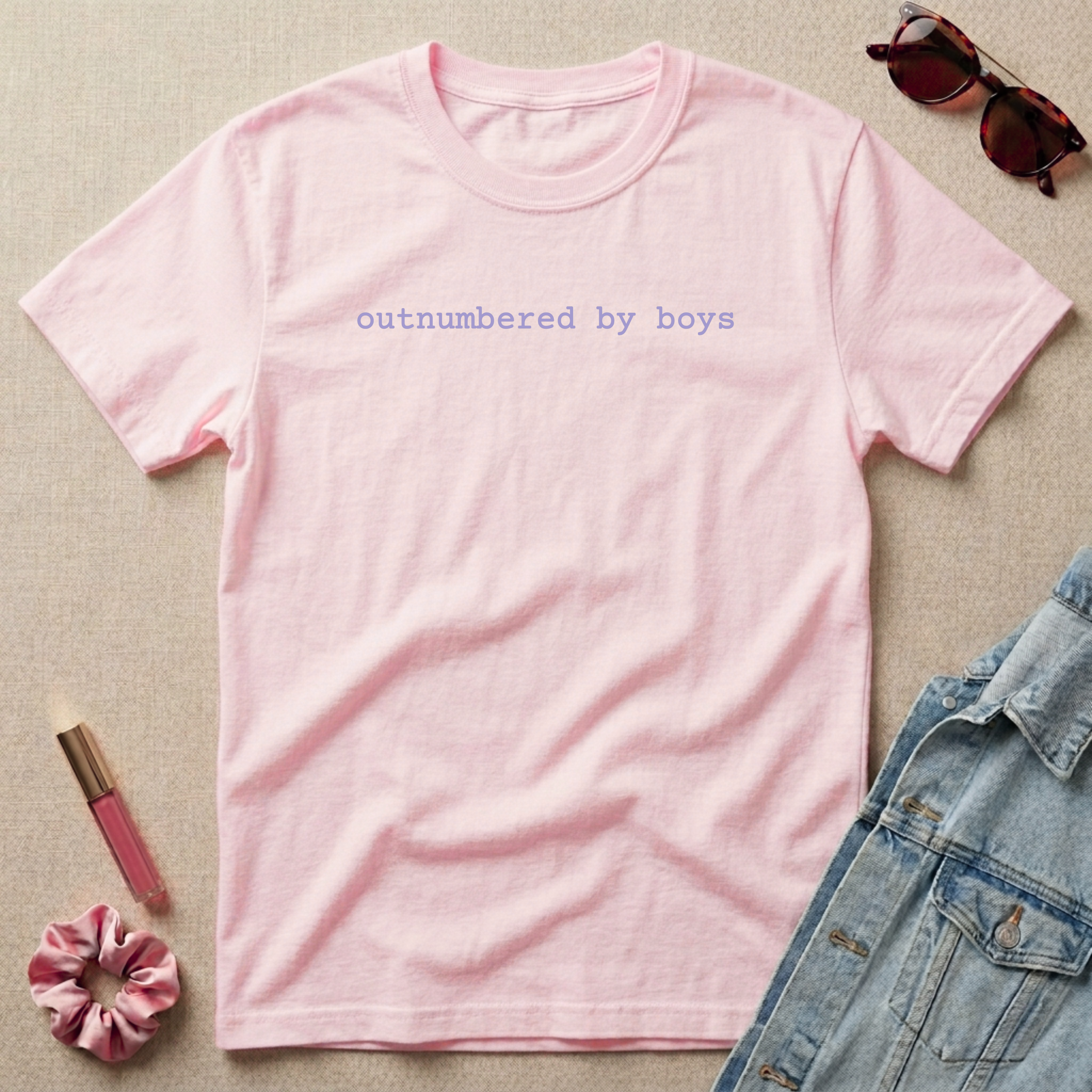 outnumbered by boys t-shirt