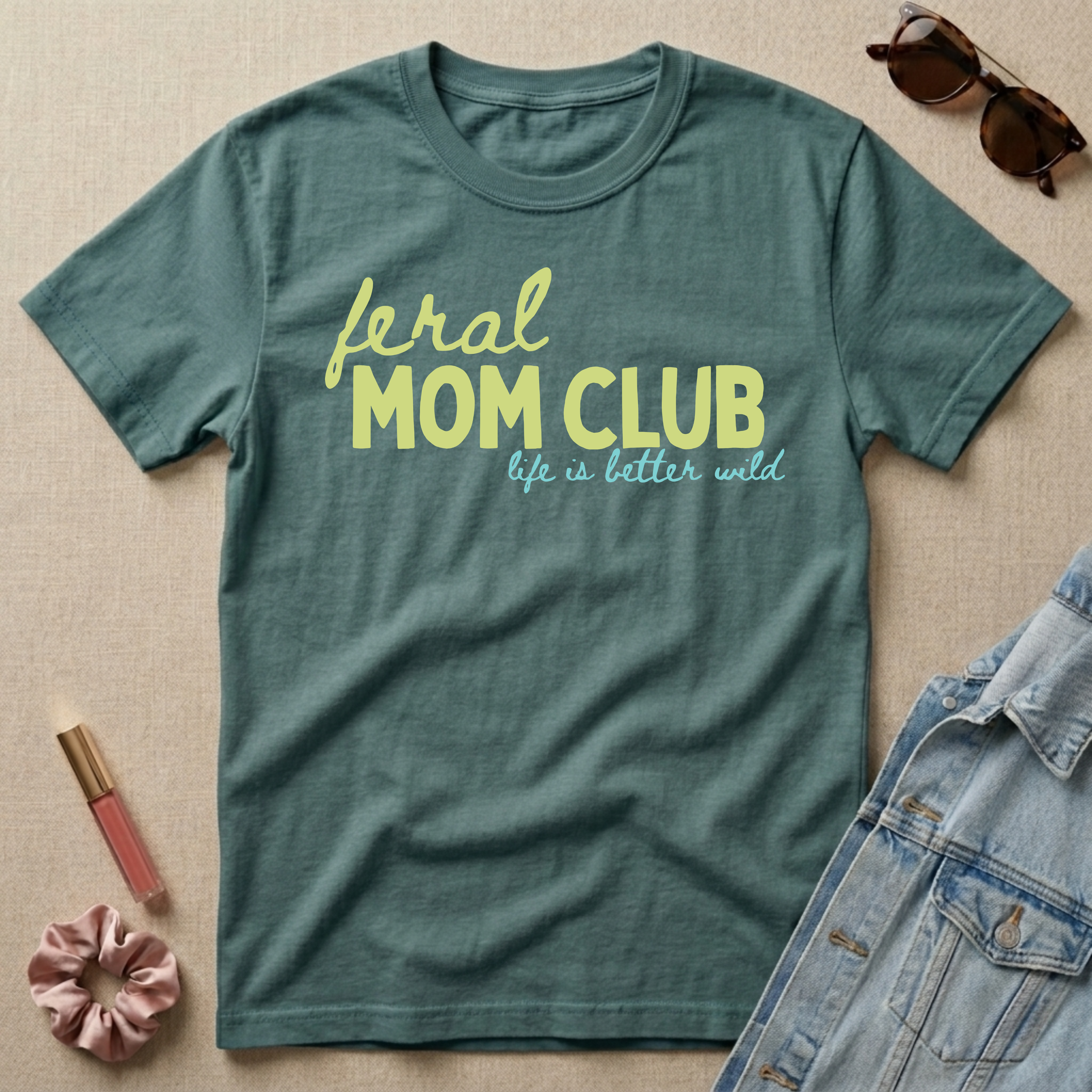 feral mom club t-shirt