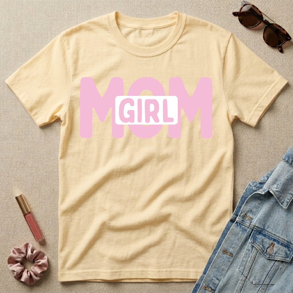 girl mom badge t-shirt