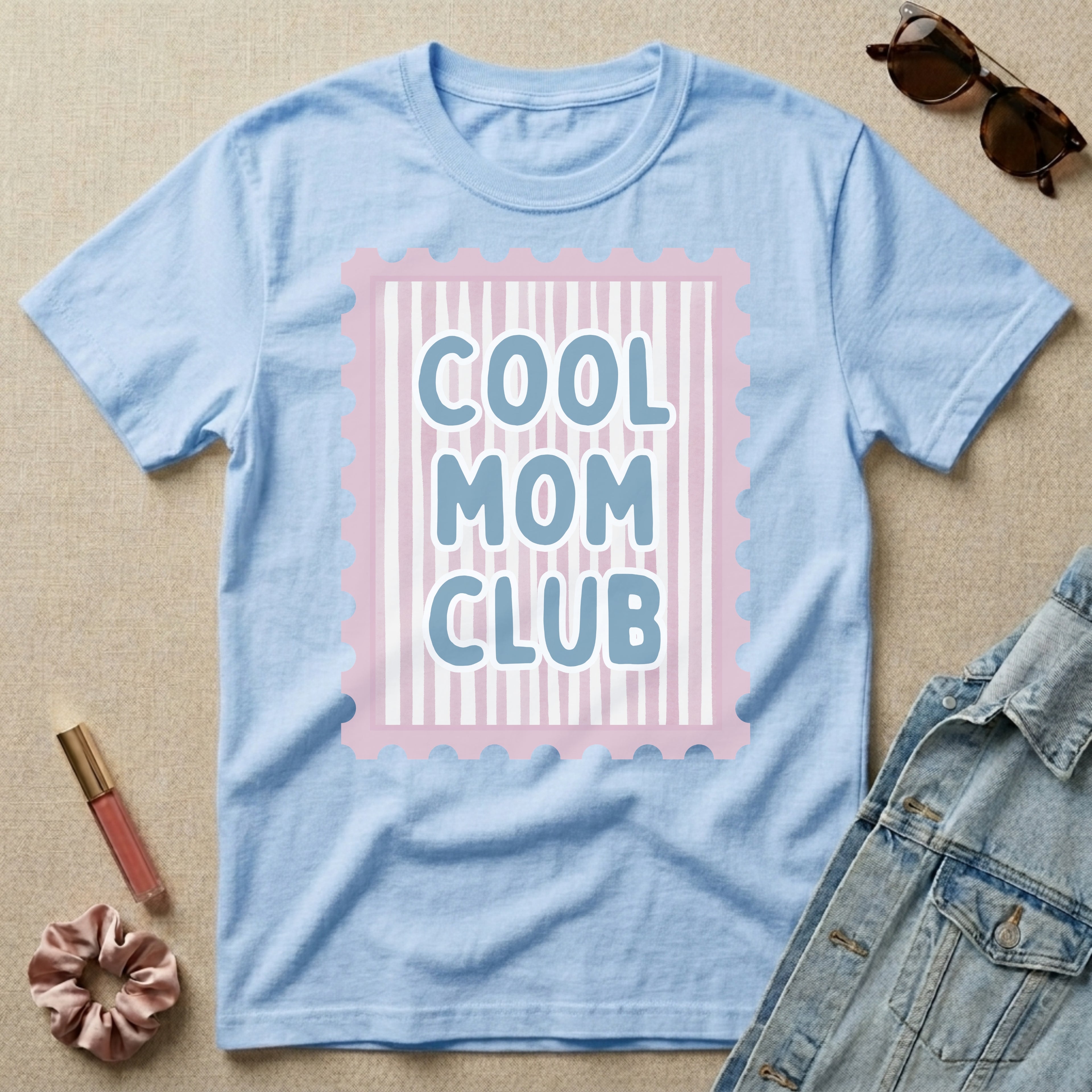 cool mom club stamp t-shirt