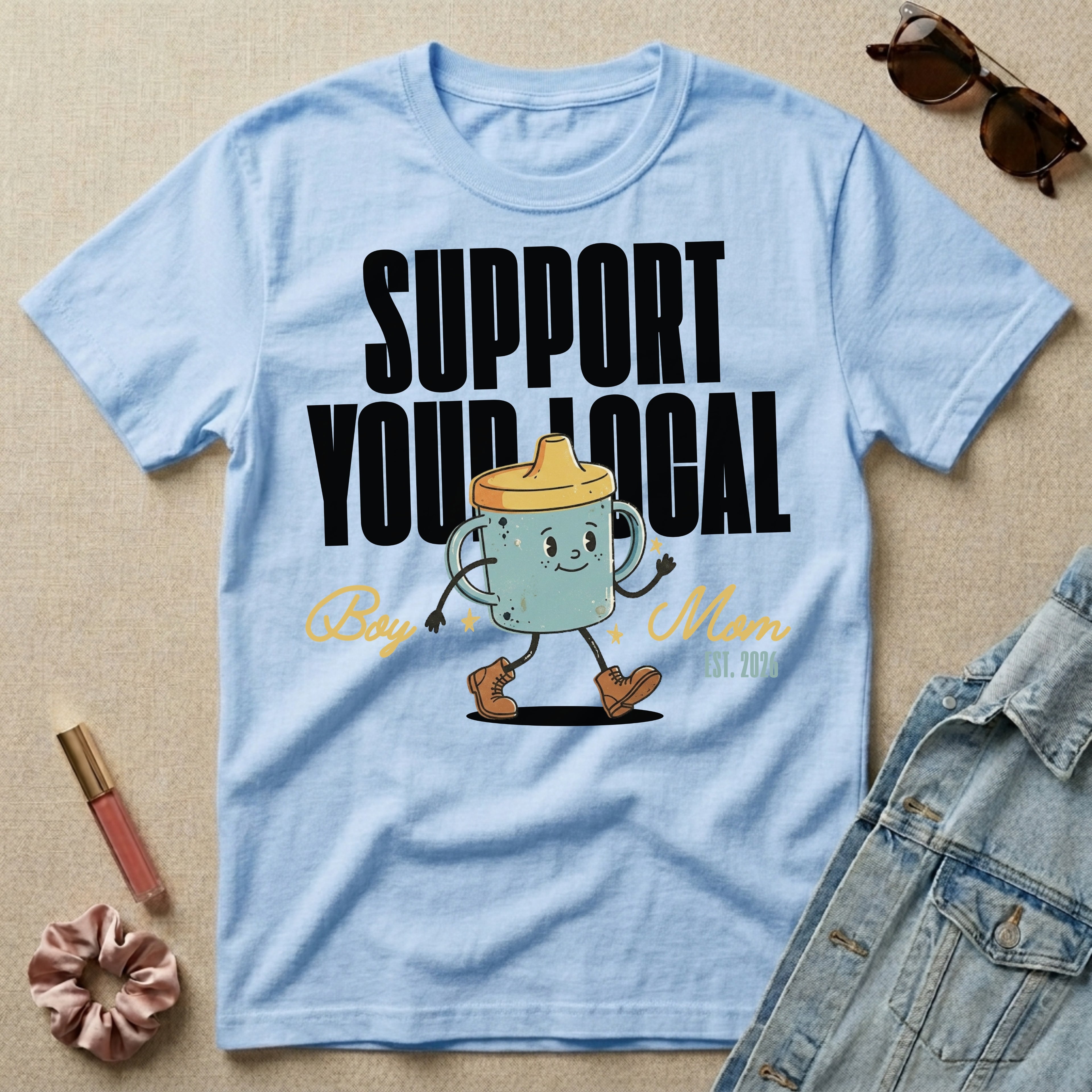 support your local boy mom t-shirt