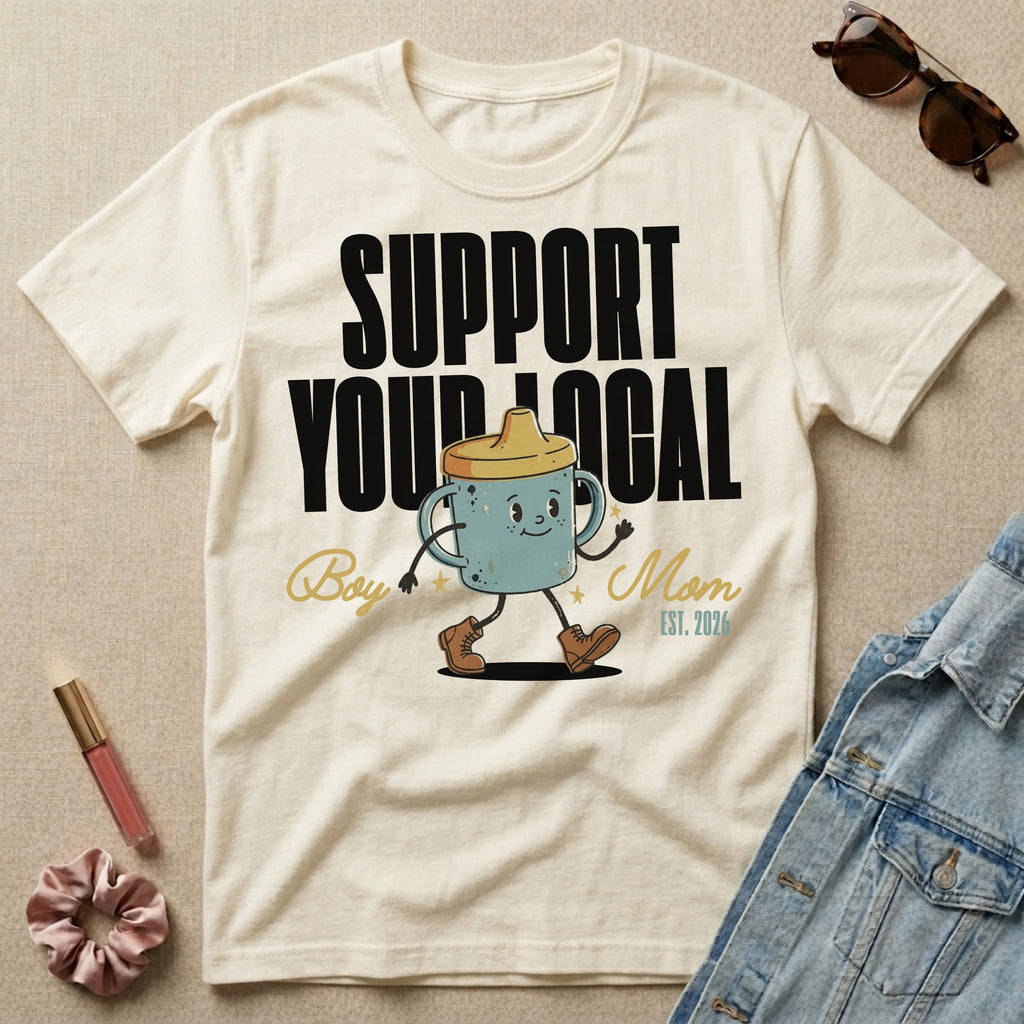 support your local boy mom t-shirt