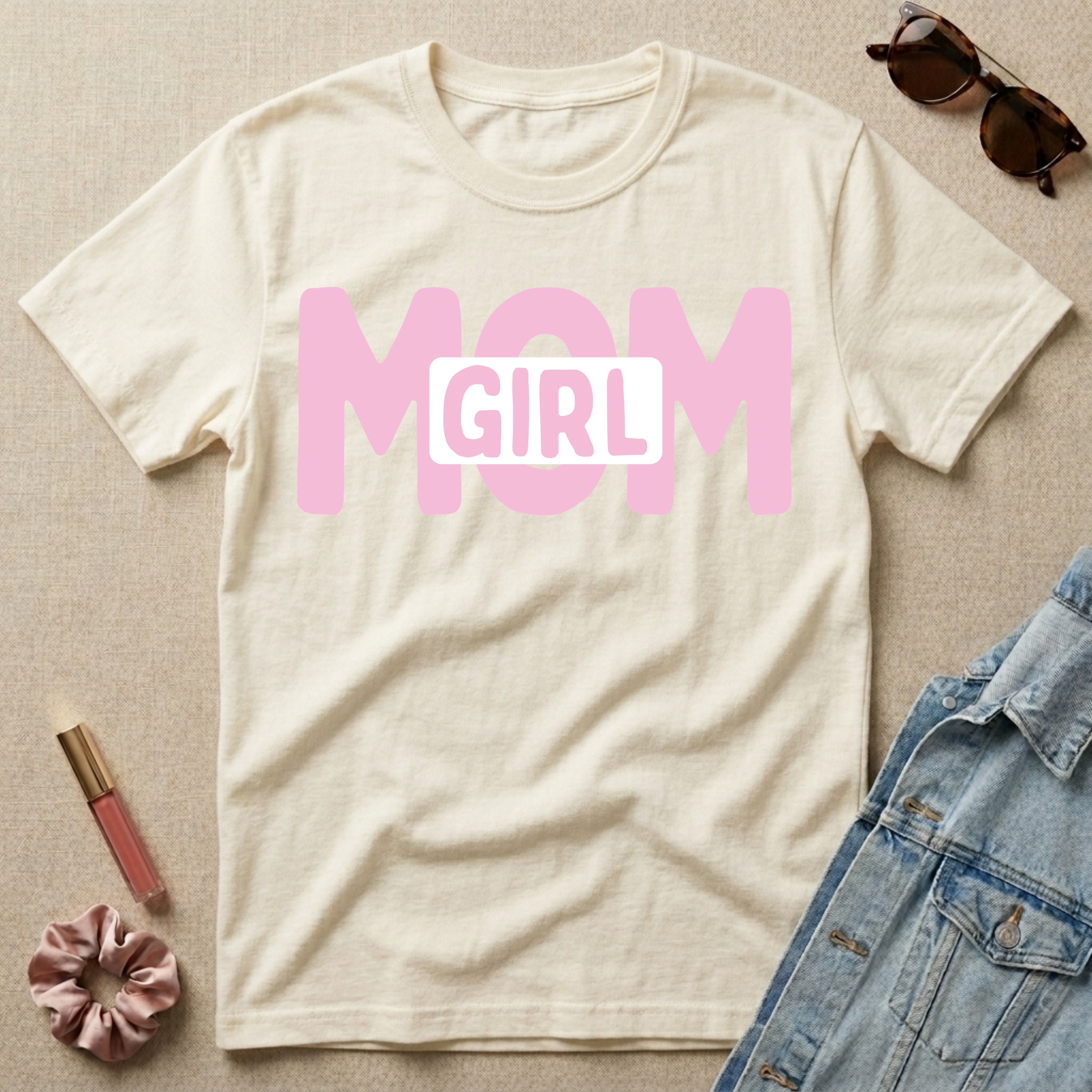 girl mom badge t-shirt