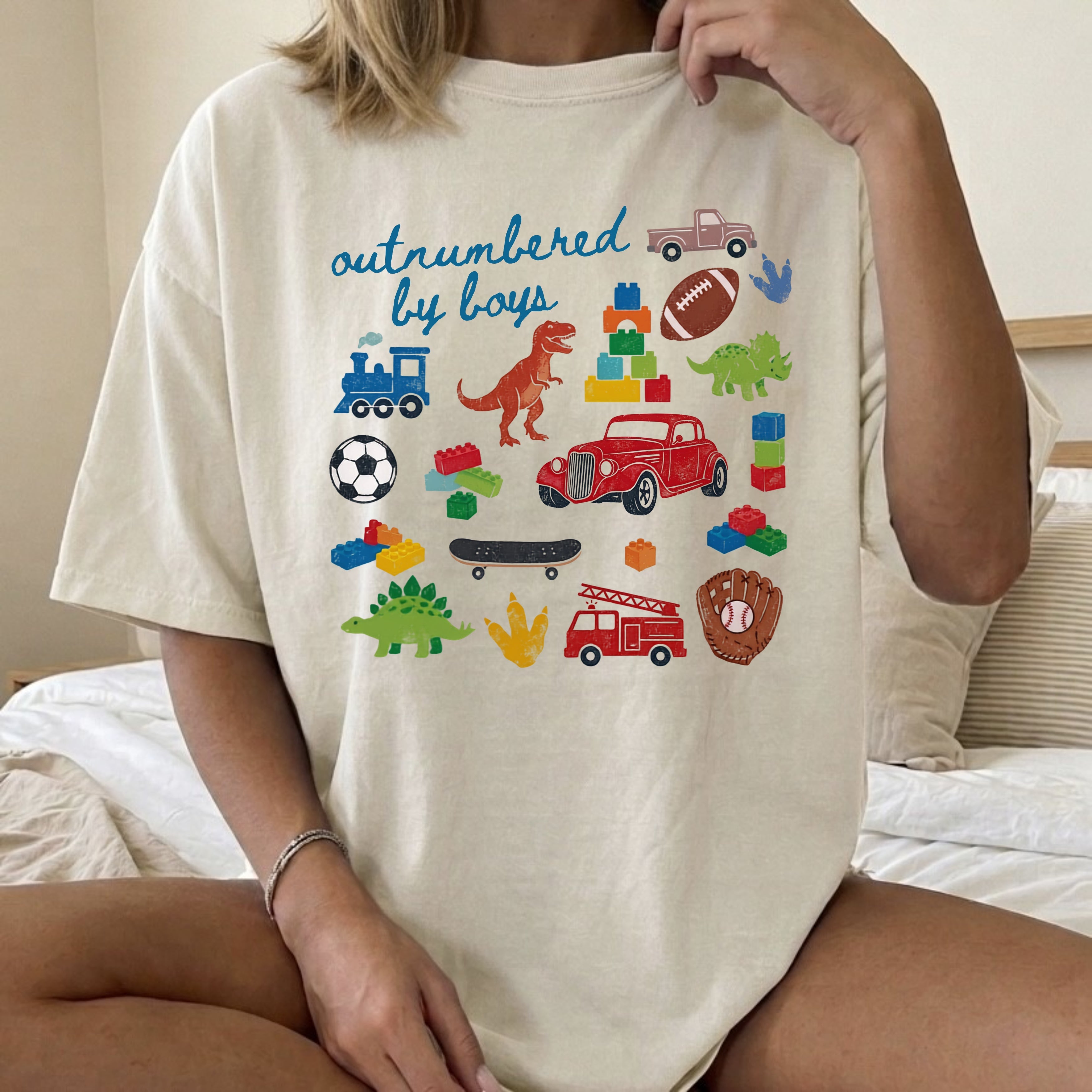 outnumbered by boys chaos t-shirt