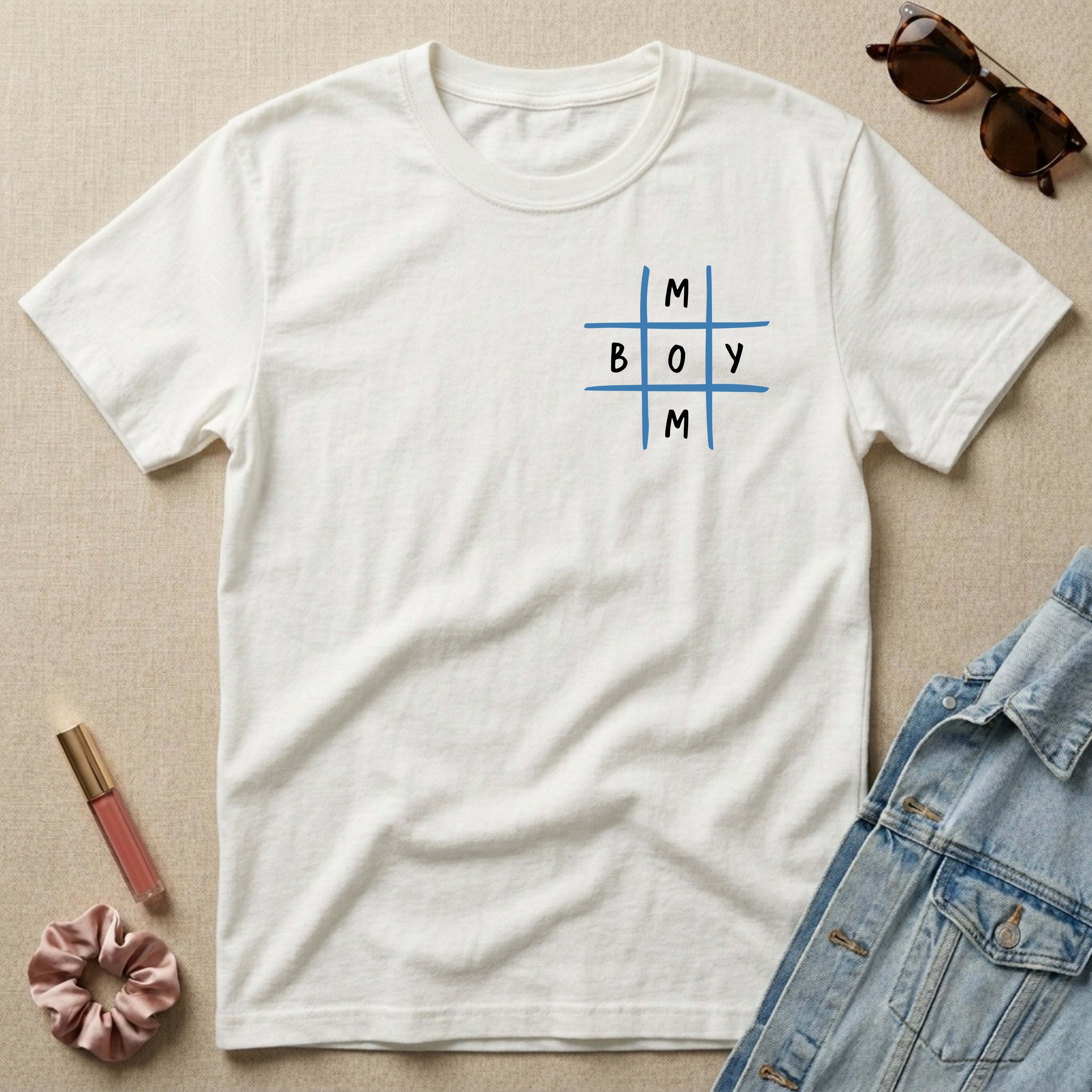 boy mom tic tac toe t-shirt