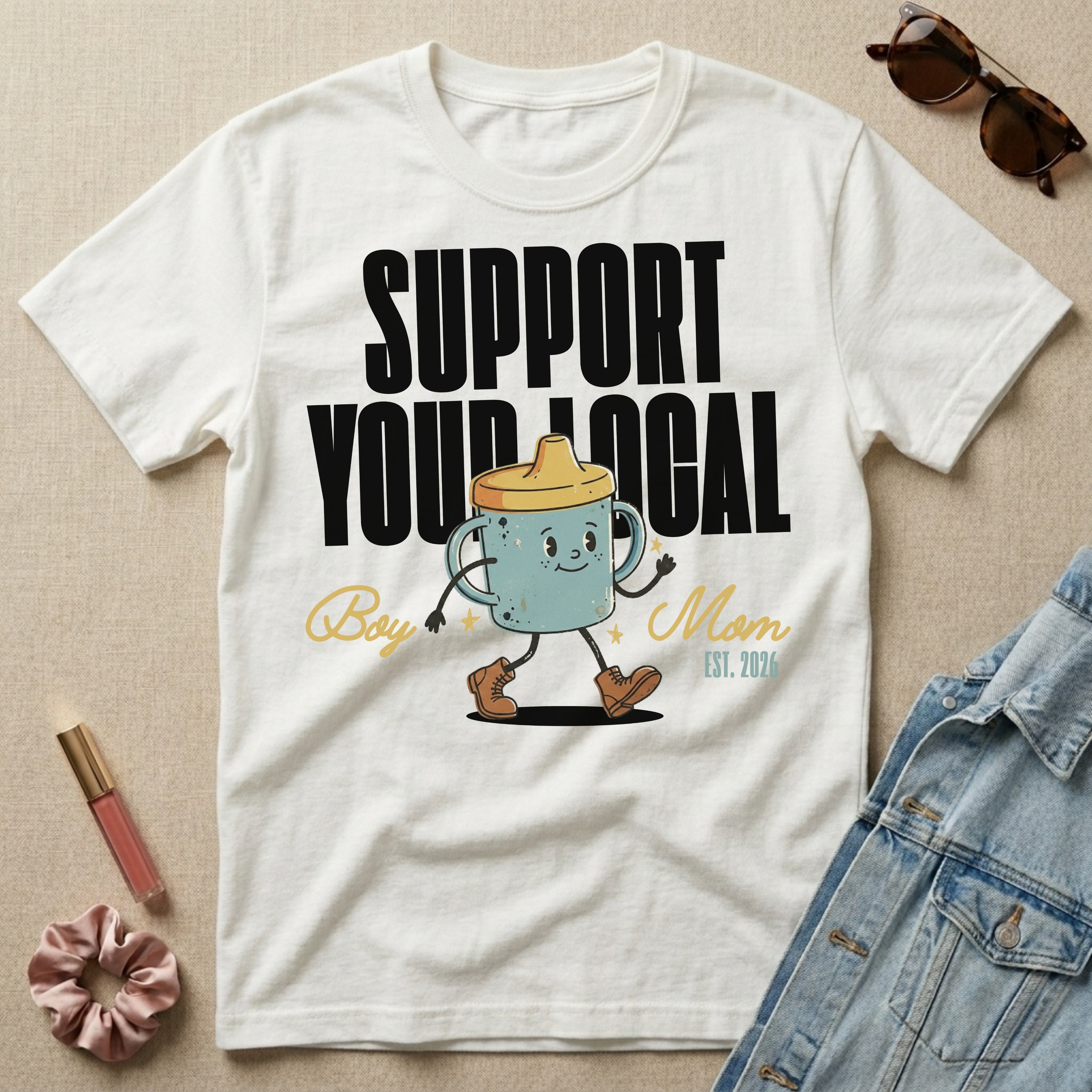 support your local boy mom t-shirt