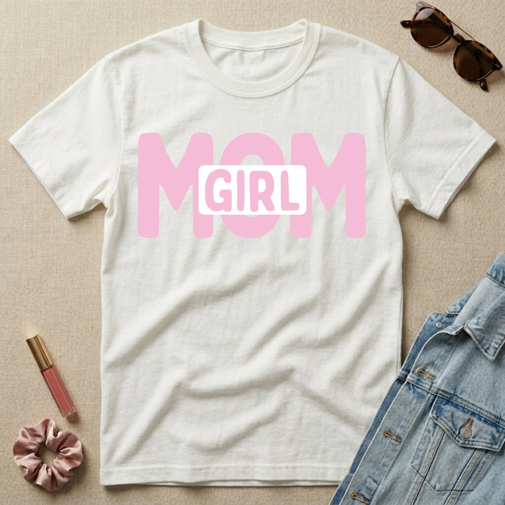 girl mom badge t-shirt