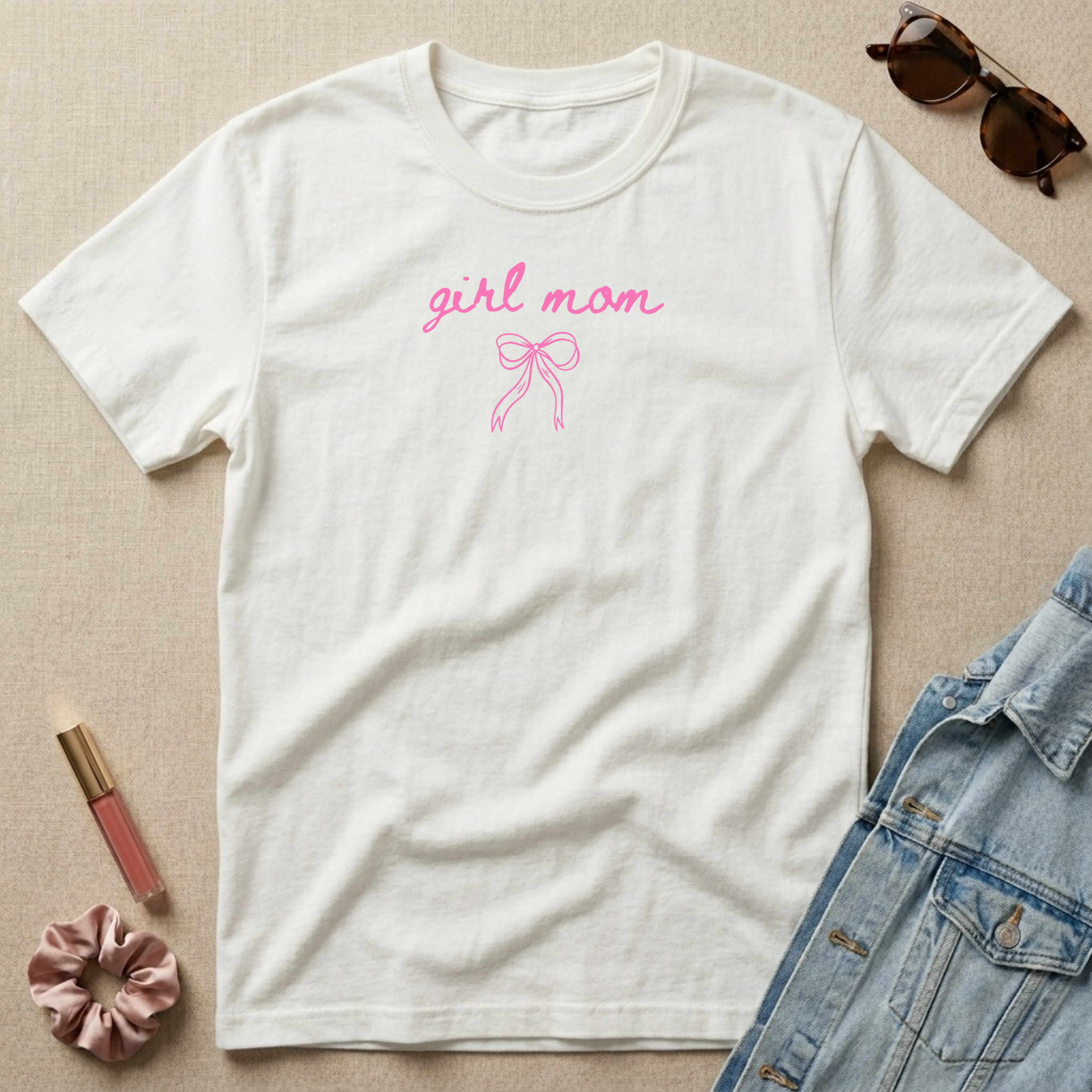 girl mom bow t-shirt